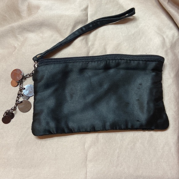 Old Navy Black Wristlet purse - Sequin Front - Picture 2 of 3